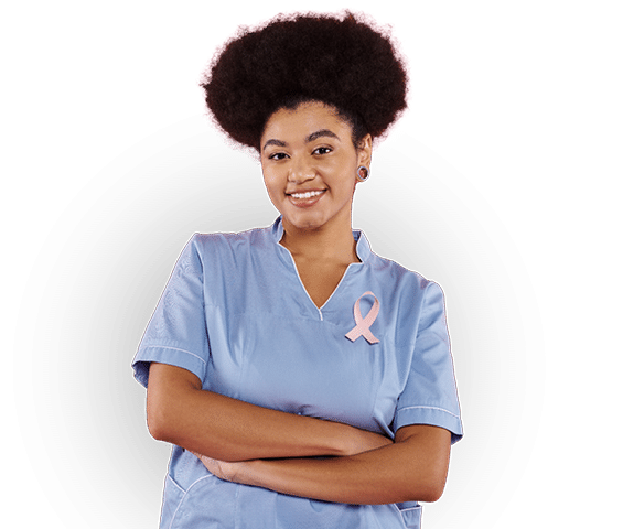 A smiling nurse happy with her nursing and homecare job